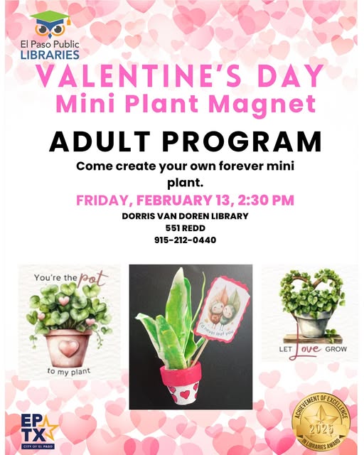 Valentine’s Day Mini Plant Magnet Workshop - ToDoElPaso.com