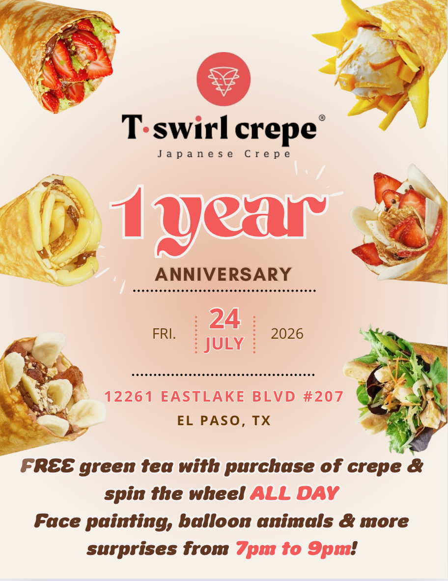 First anniversary T-swirl Crêpe - ToDoElPaso.com